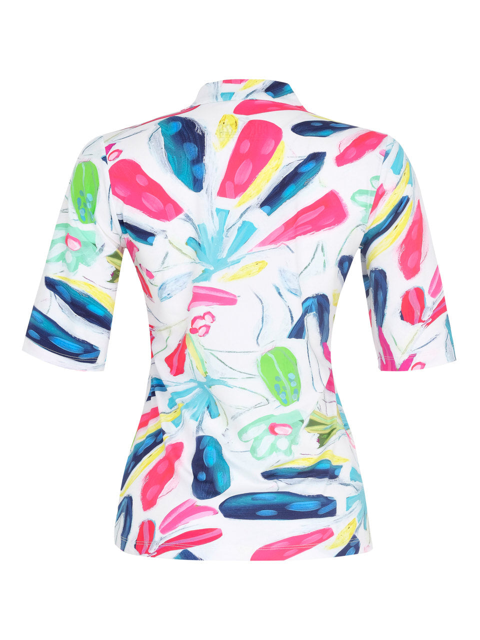 Colorful Abstract Print Zip Top (Golf/Tennis/Pickleball)