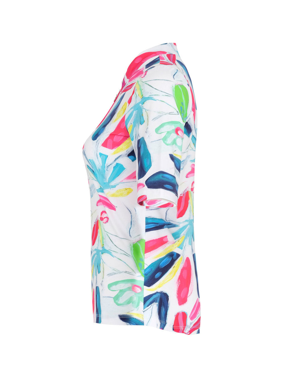 Colorful Abstract Print Zip Top (Golf/Tennis/Pickleball)