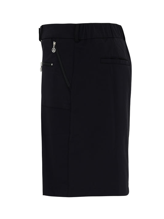 Black Pleated Skort With Zipper Pockets - Sportswear (Golf/Tennis/Pickleball)