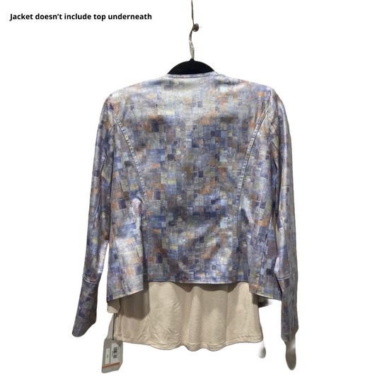 Lavendar Print Round Neck Jacket