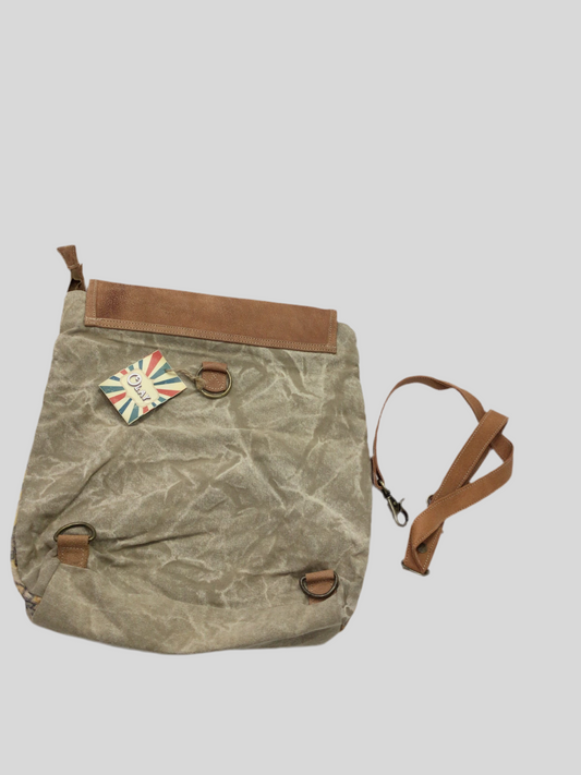 Leather & Print Canvas Backpack