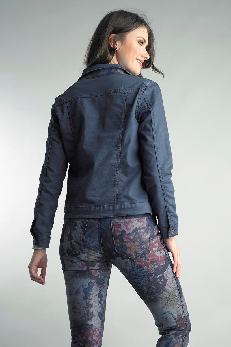 Blue Gray Reversible Jean Jacket