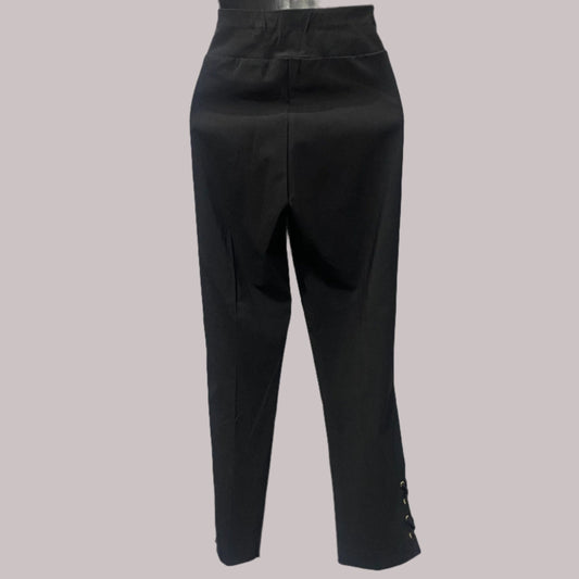 Side Cris Cross Lacing Solid Color Capris