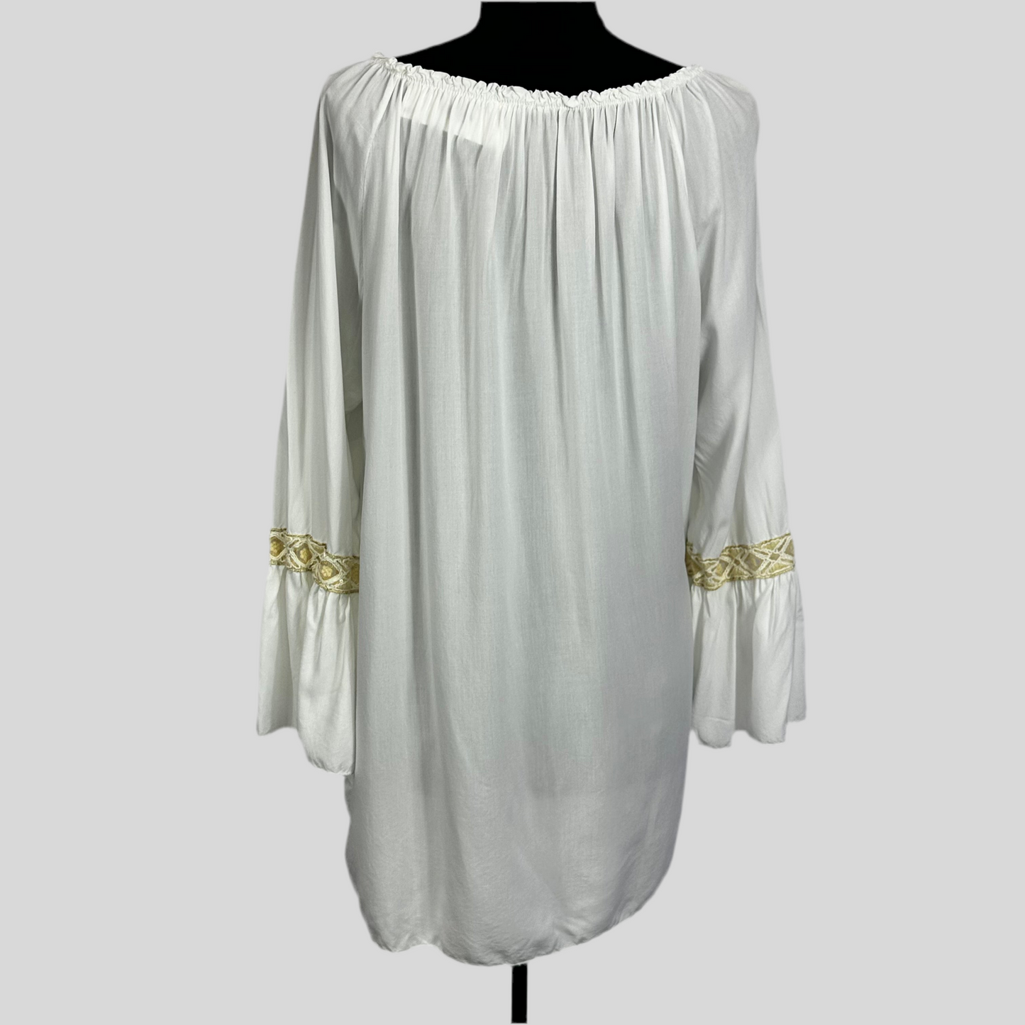 Gold Embroidered Italian Peasant Top