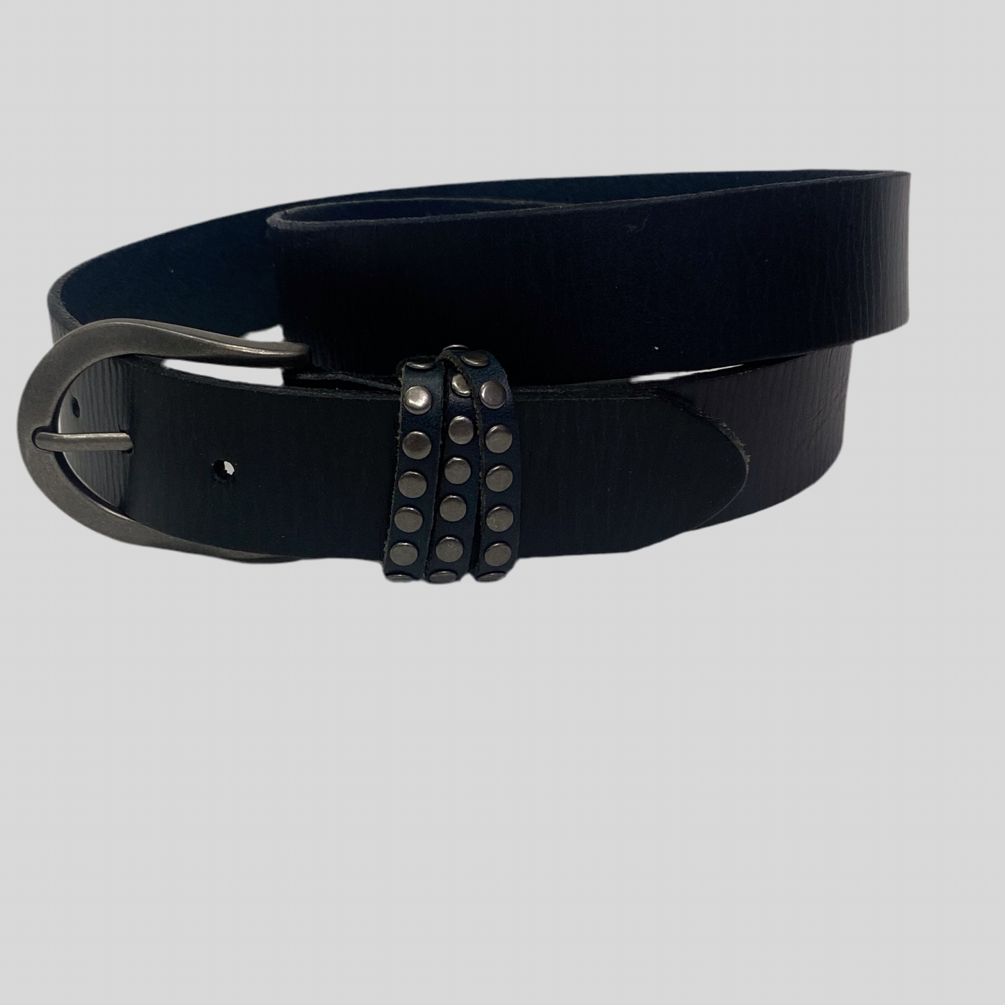 Italian Leather Navy Blue Belt