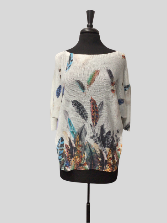 Short Sleeve Italian Loose-Knit Sweaters