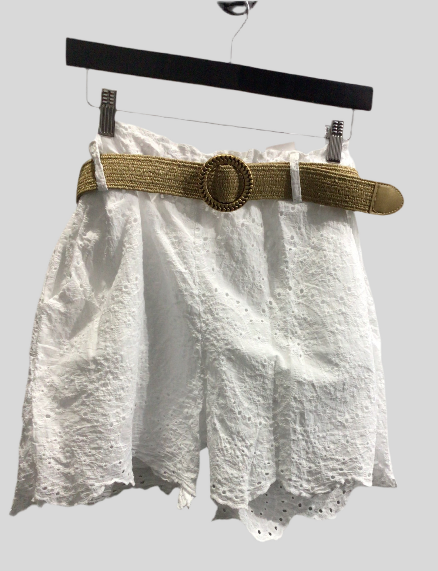 Italian Eyelet Cotton Shorts
