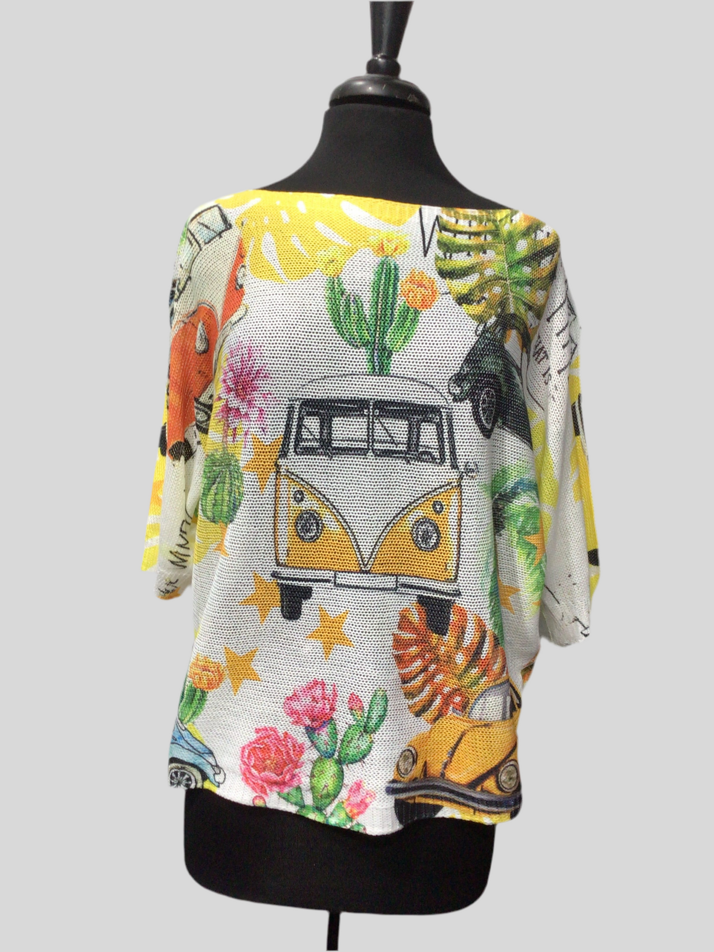 3/4 Sleeve Italian Loose-Knit Tops
