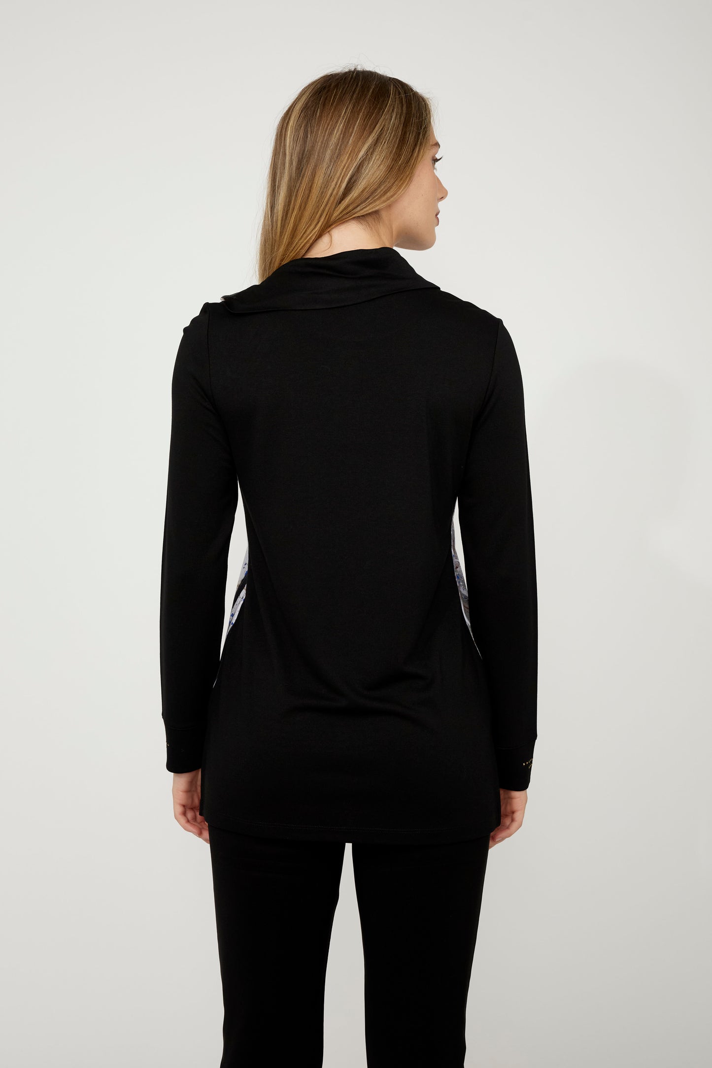 Asymmetric Zip-Neck Abstract Top