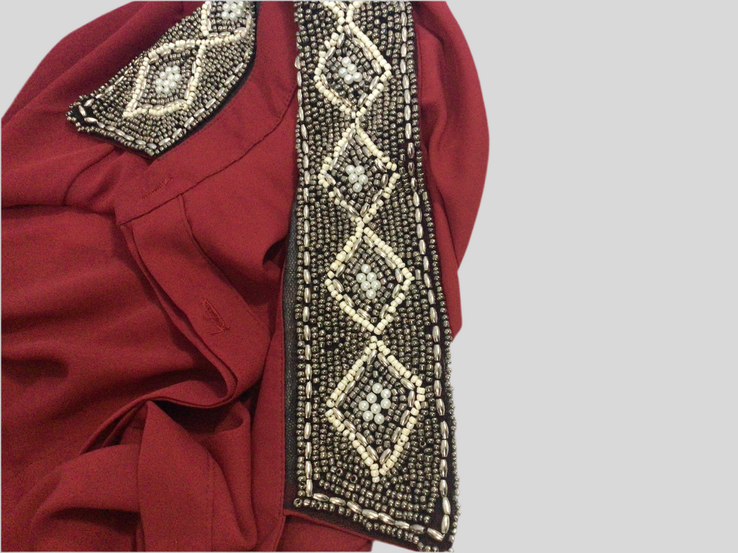 Hand Beaded Collar Italian Blouse
