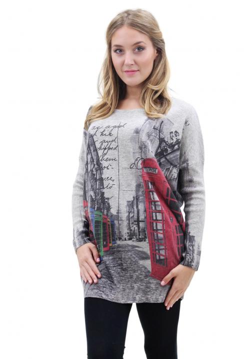 Rainbow Telephone Box Sweater Top