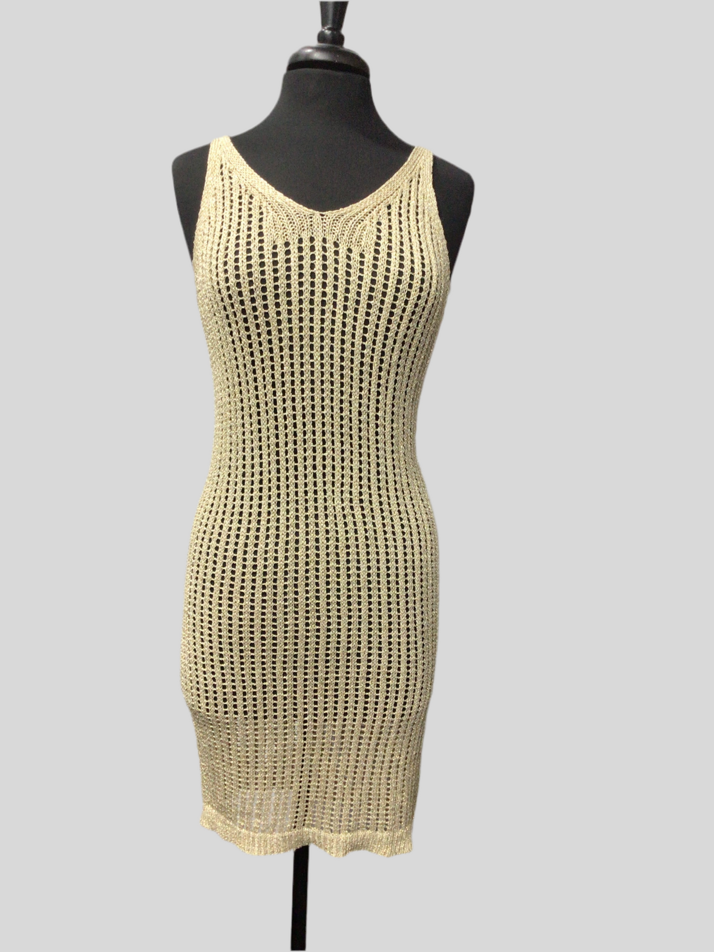 Sleeveless Metallic Knit Midi Dress