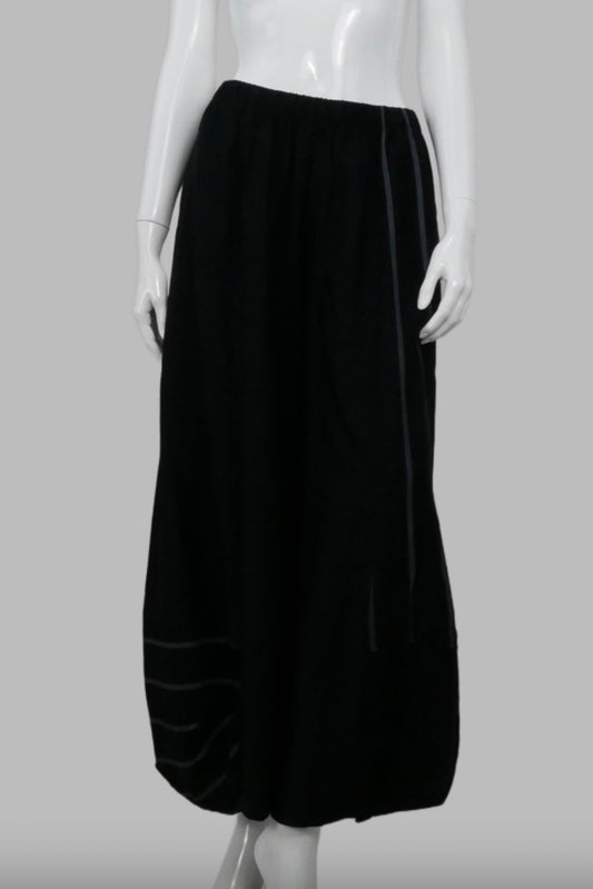 Wide Leg Crop Pants with Contrast Stripes