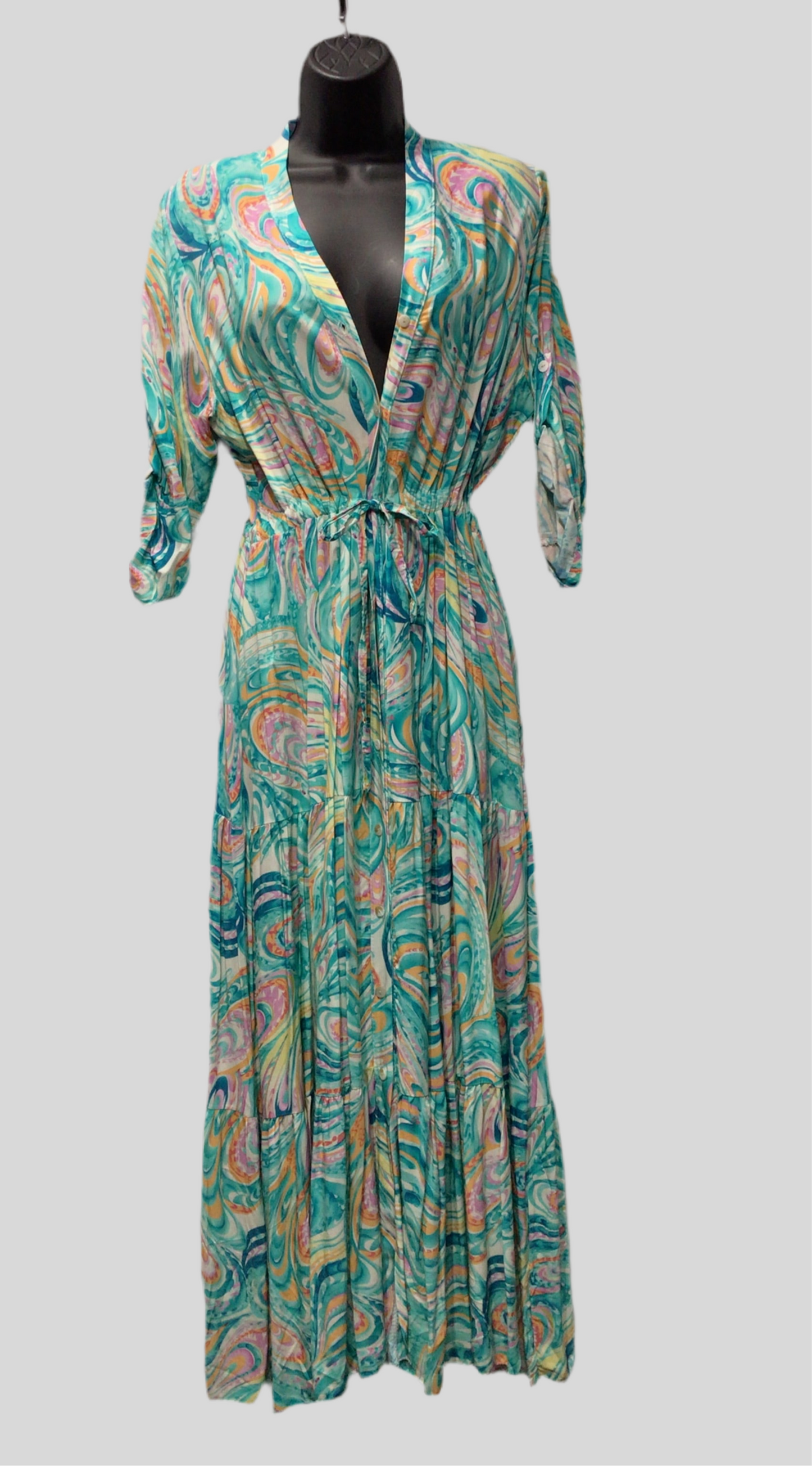 Italian Swirl Design Maxi Dress (in 3 colors)
