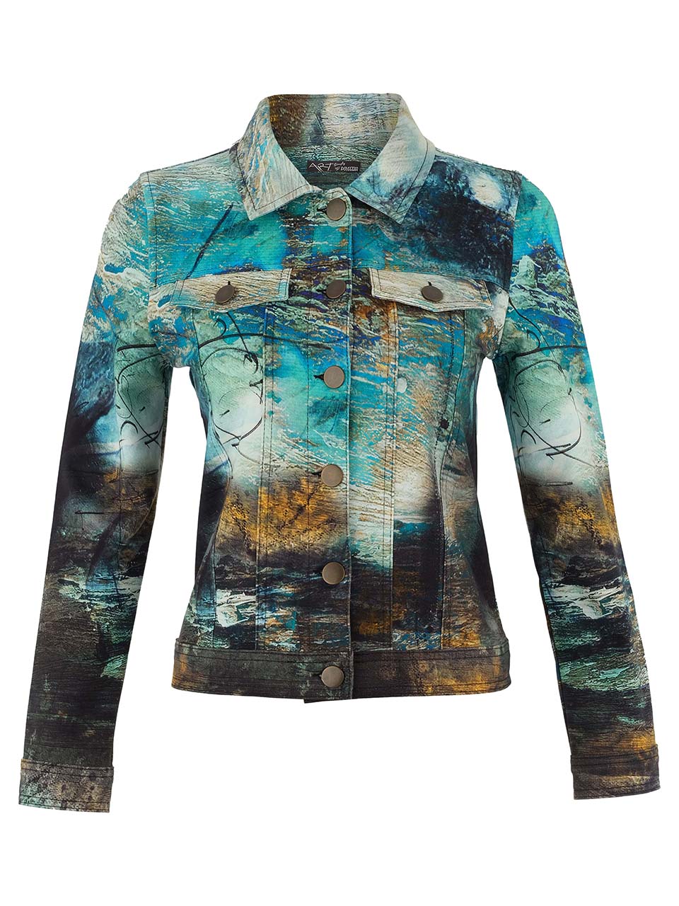 Abstract Print Button Jacket