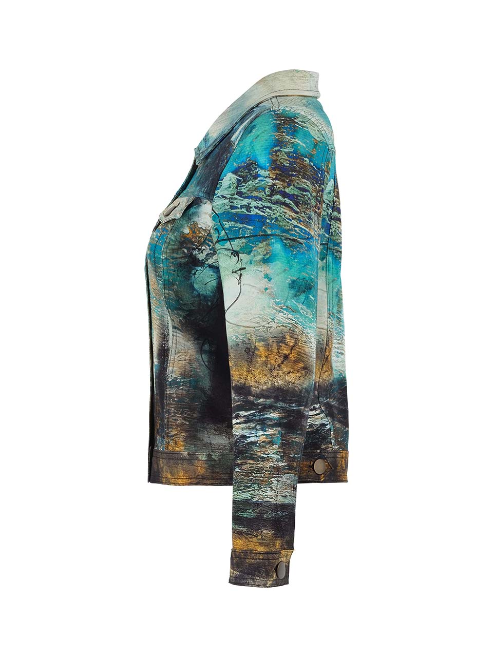 Abstract Print Button Jacket