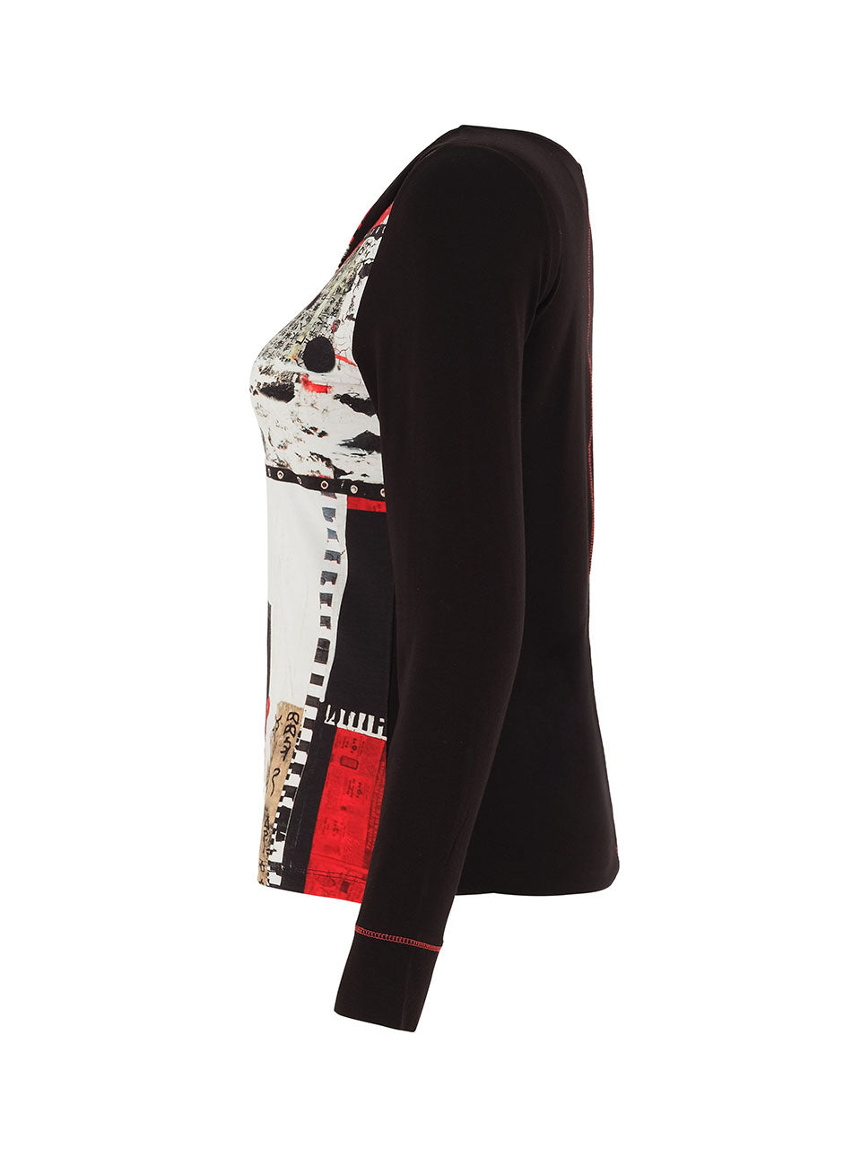 Cut-Out Abstract Patchwork Top
