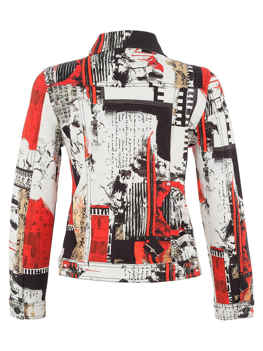 Abstract Patchwork Art Button Jacket