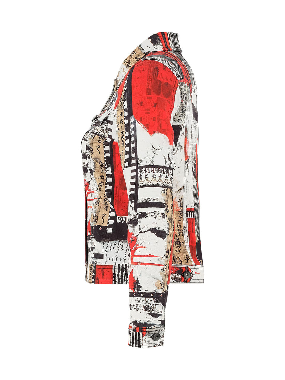 Abstract Patchwork Art Button Jacket