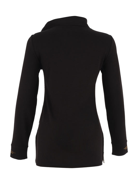 Asymmetric Zip-Neck Abstract Top