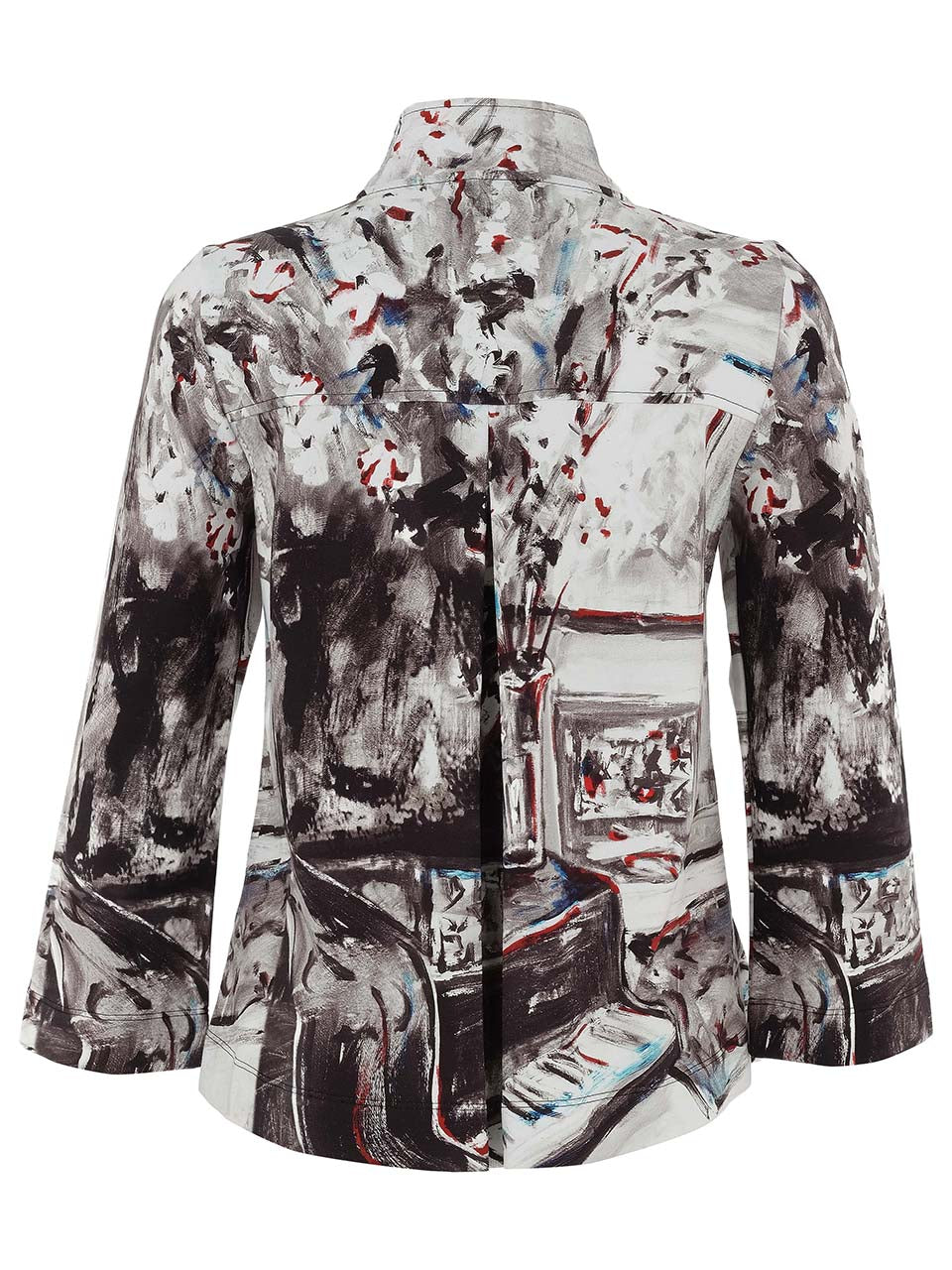 Abstract Print Stand-Collar Jacket