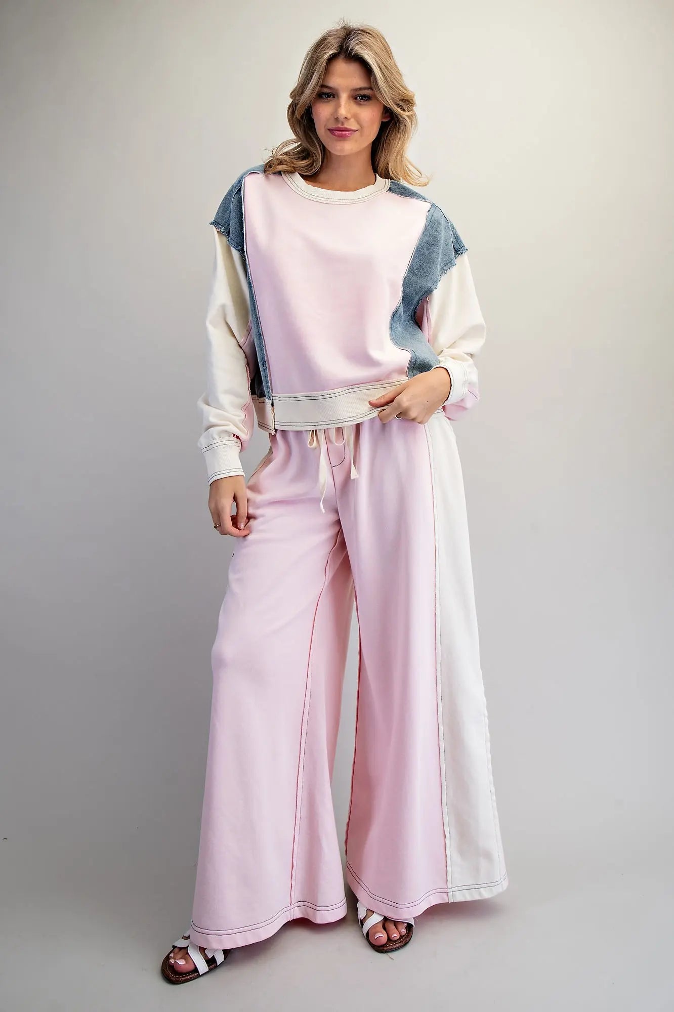 Cotton Candy Patchwork Pullover