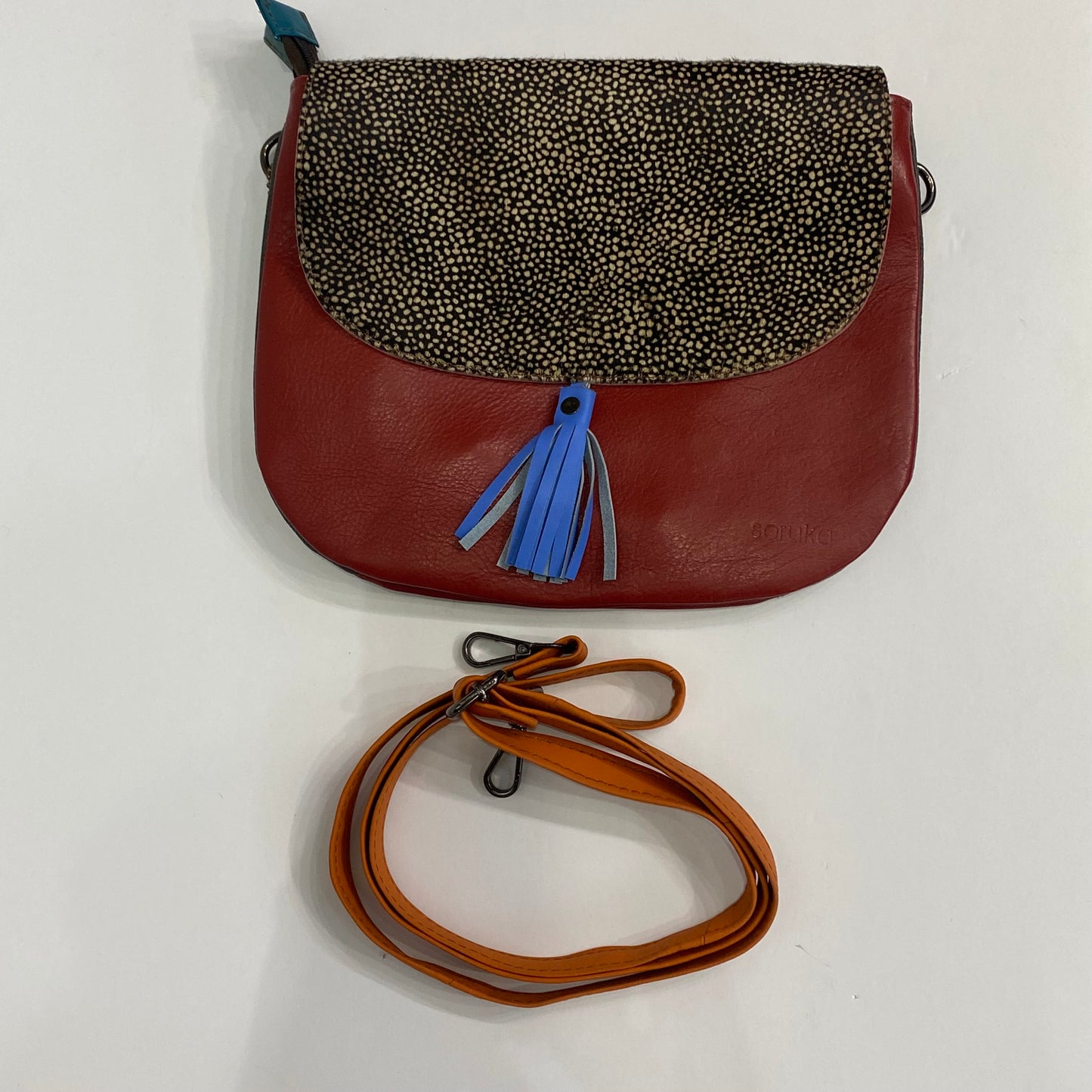 Textured Round Leather Purse