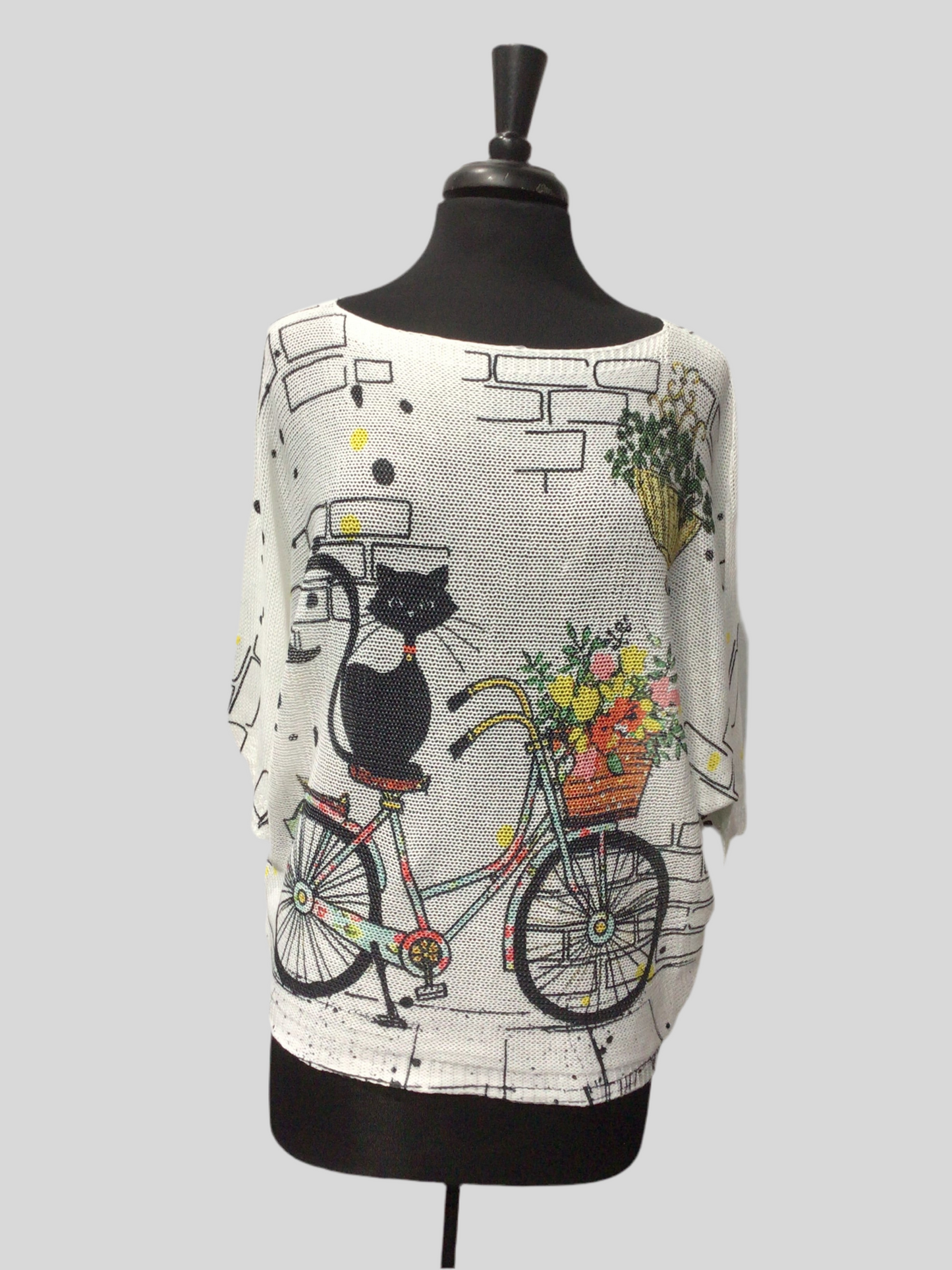 3/4 Sleeve Italian Loose-Knit Tops