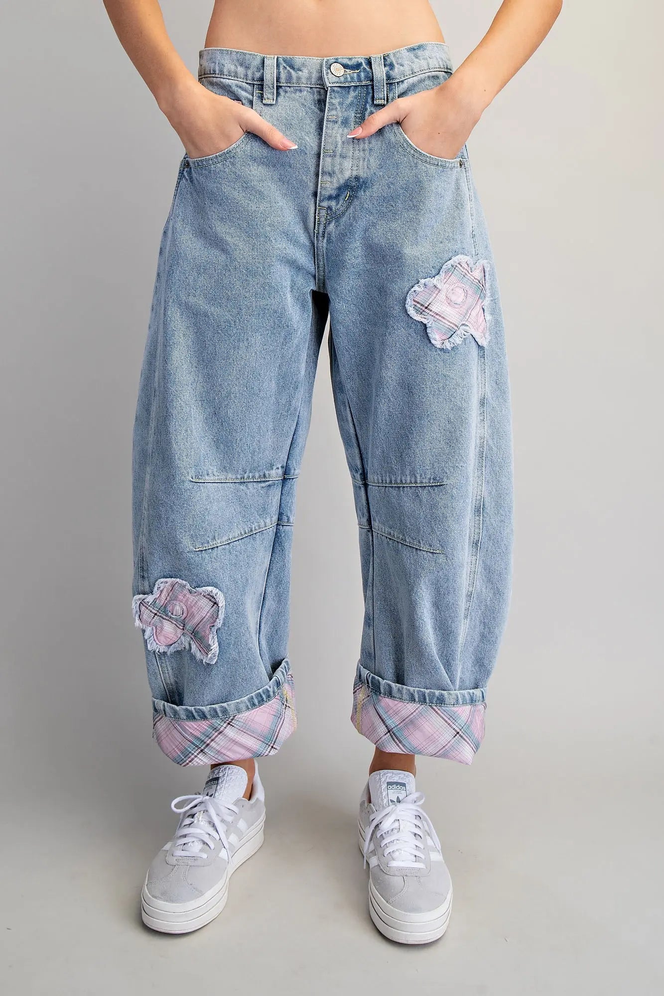 Patchwork Daydream Barrel Jeans