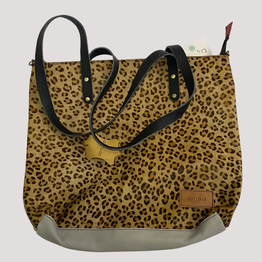 Cheetah Cow Hide With Dual Color Leather Purse