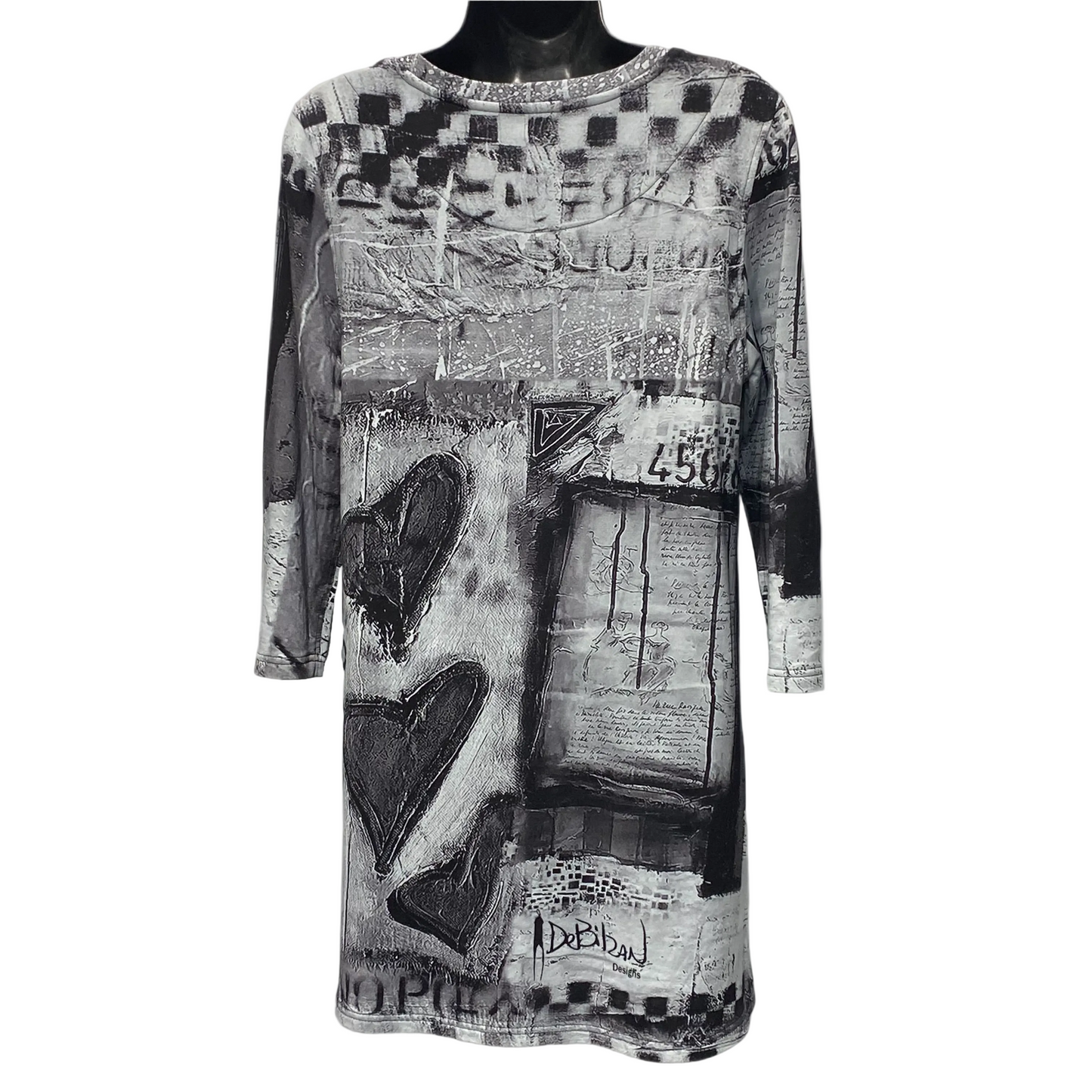 Bamboo 3/4 Sleeve Black & White Print