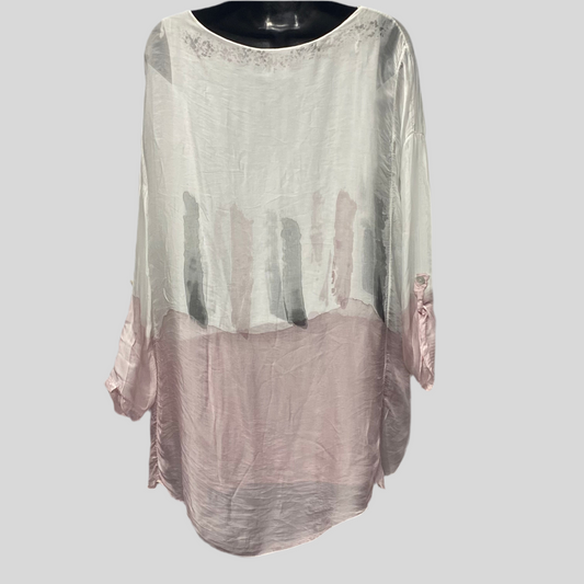 Italian Layered Blouse With Sequins Details