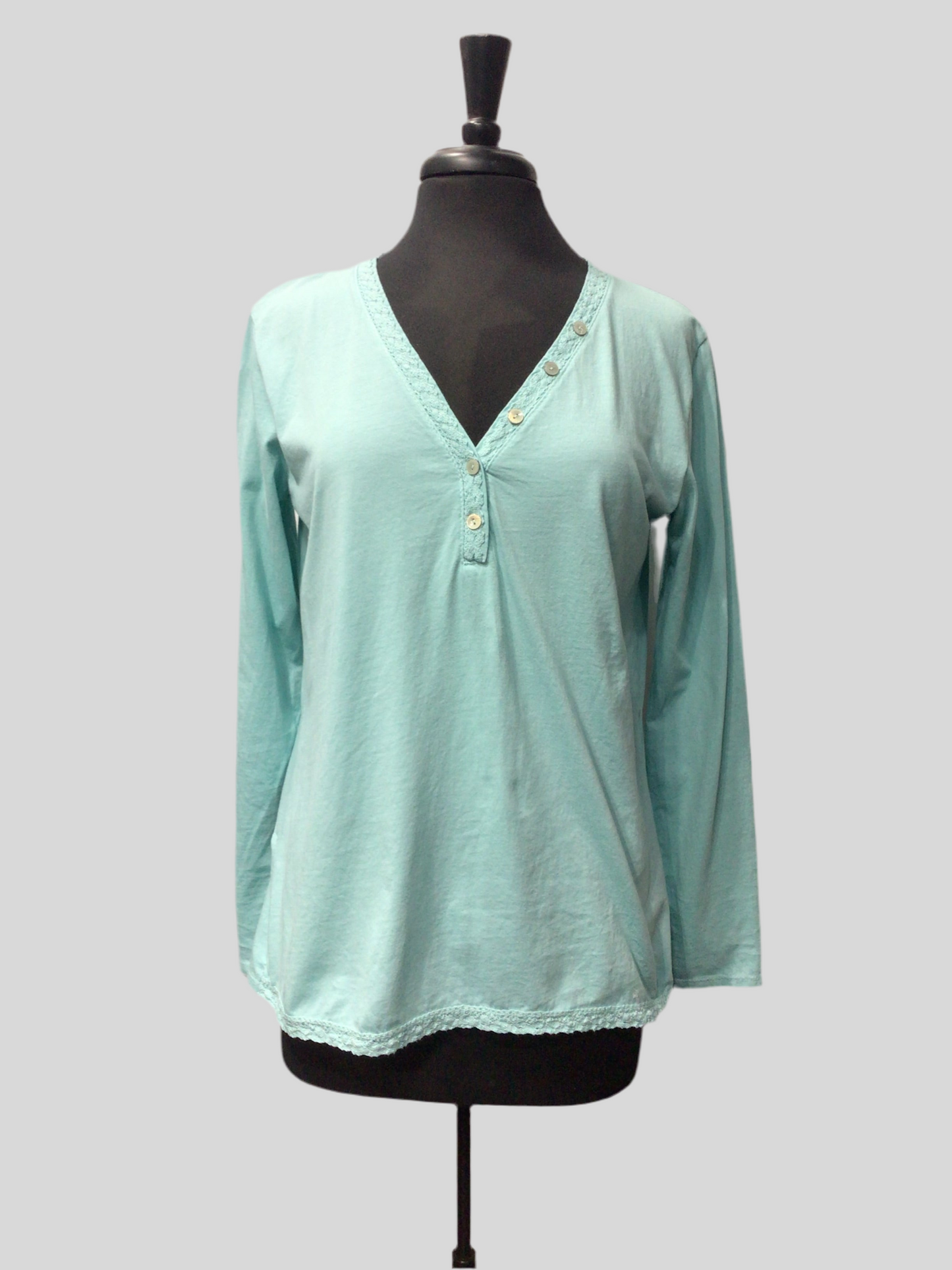 Italian Cotton Lace Trimmed Tee