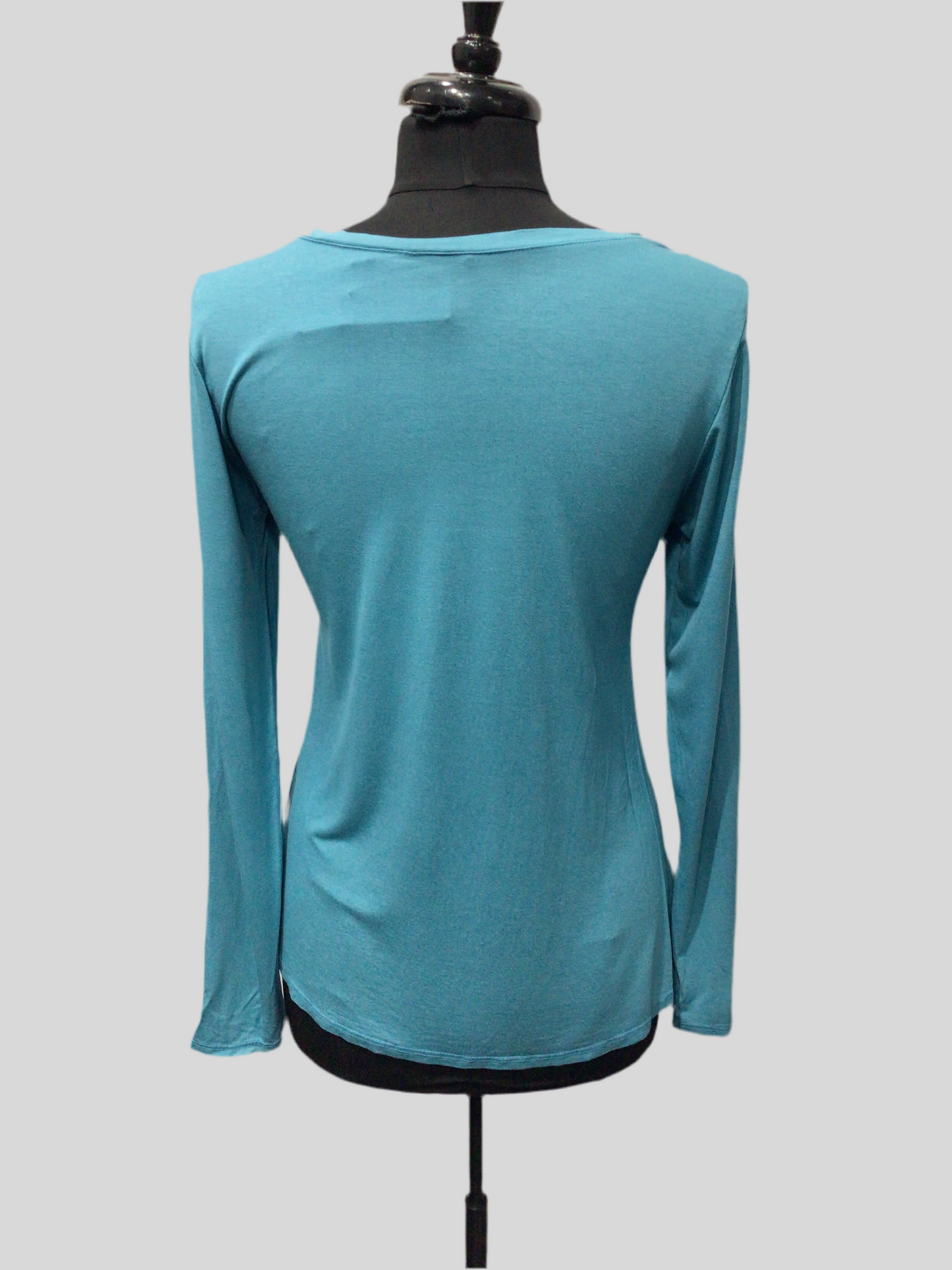 Silky Satin Finish Long Sleeve V-Neck Top