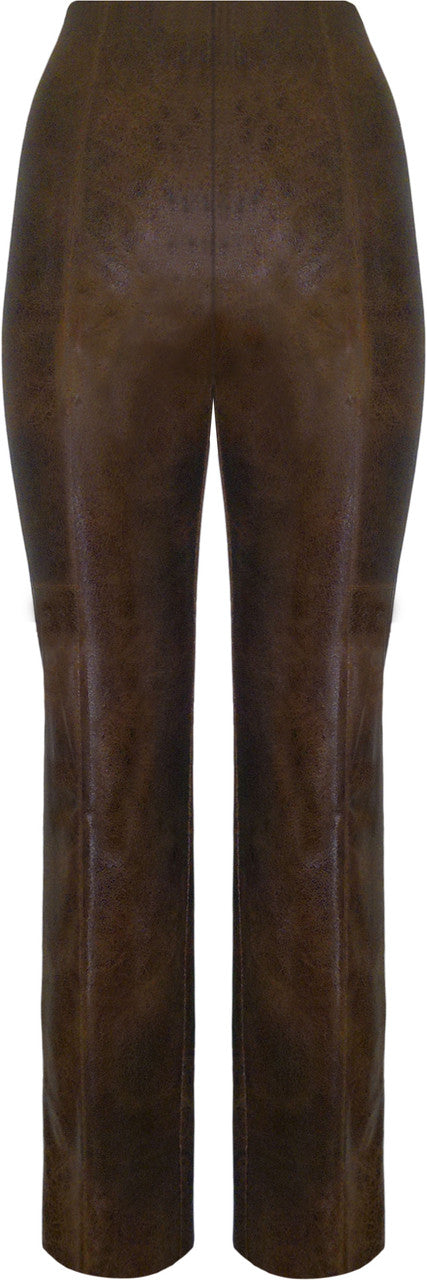 Brown Soft Vegan Leather Pants