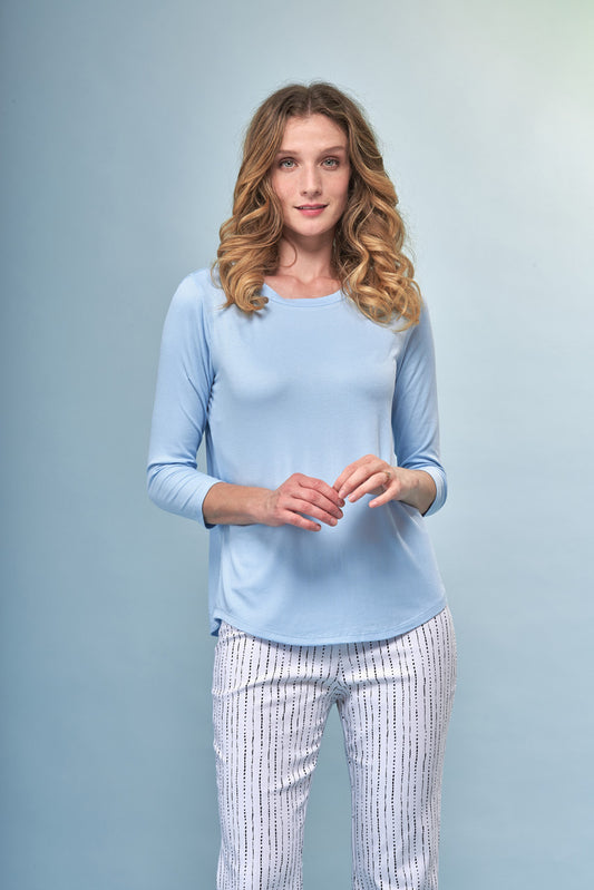 Soft Knit Layering 3/4 Sleeve Top ~ Pastel Colors