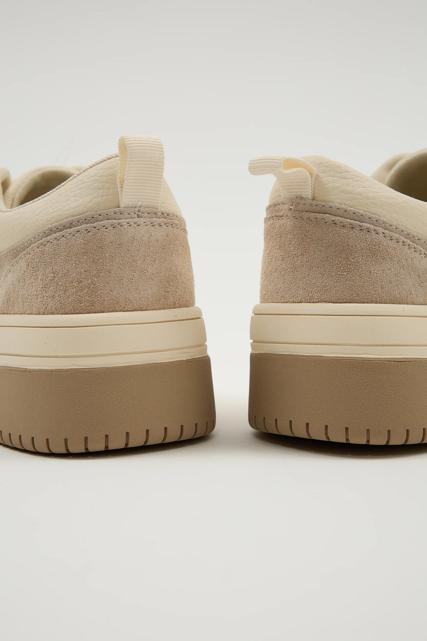 Chunky Neutral Tone Lace-Up Comfortable Sneakers