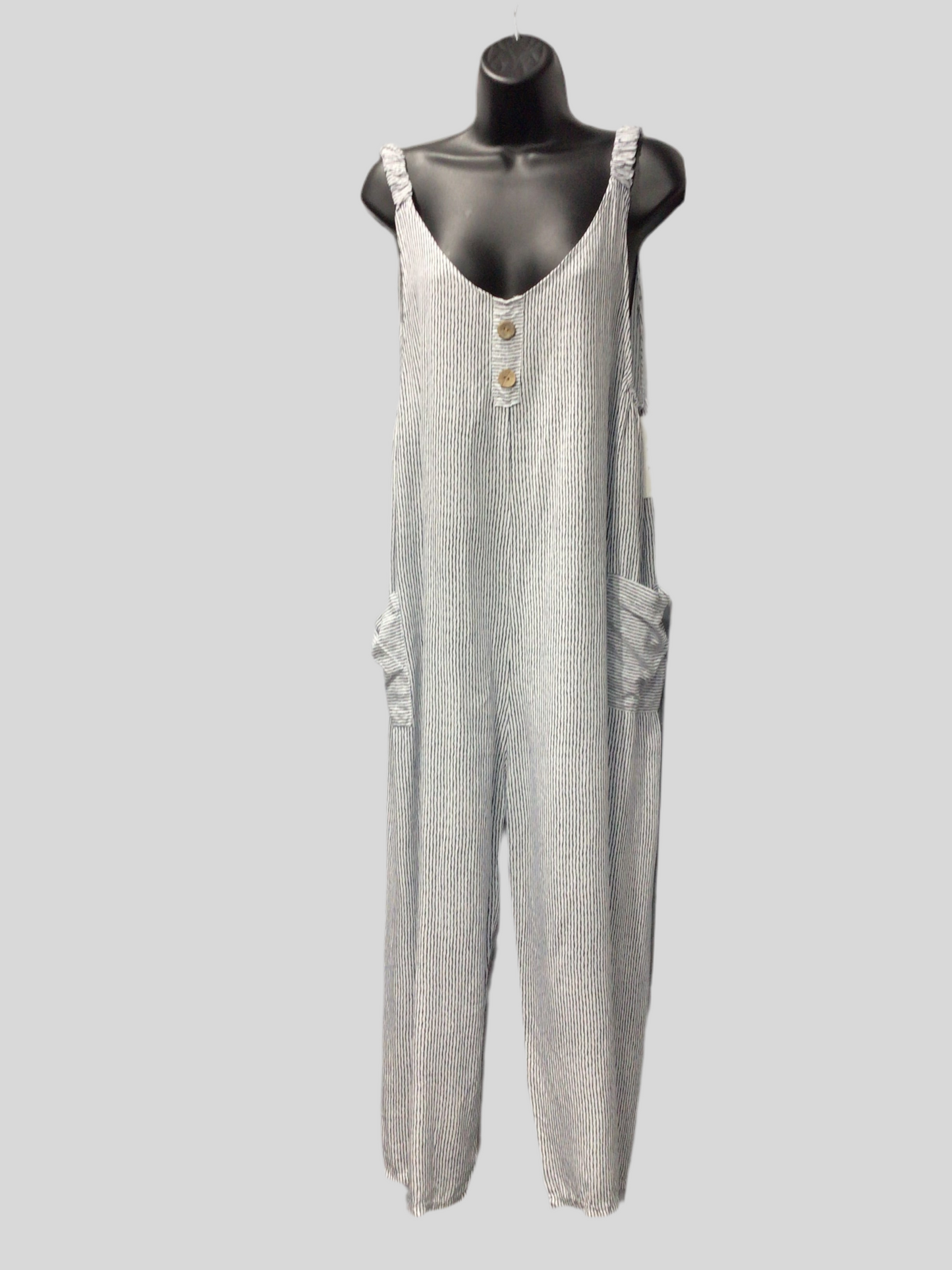 Italian Striped Dungaree Overalls