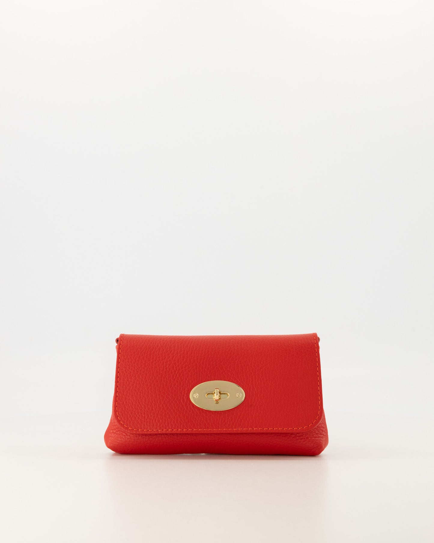 Leather Crossbody Bag With Gold Twist Lock