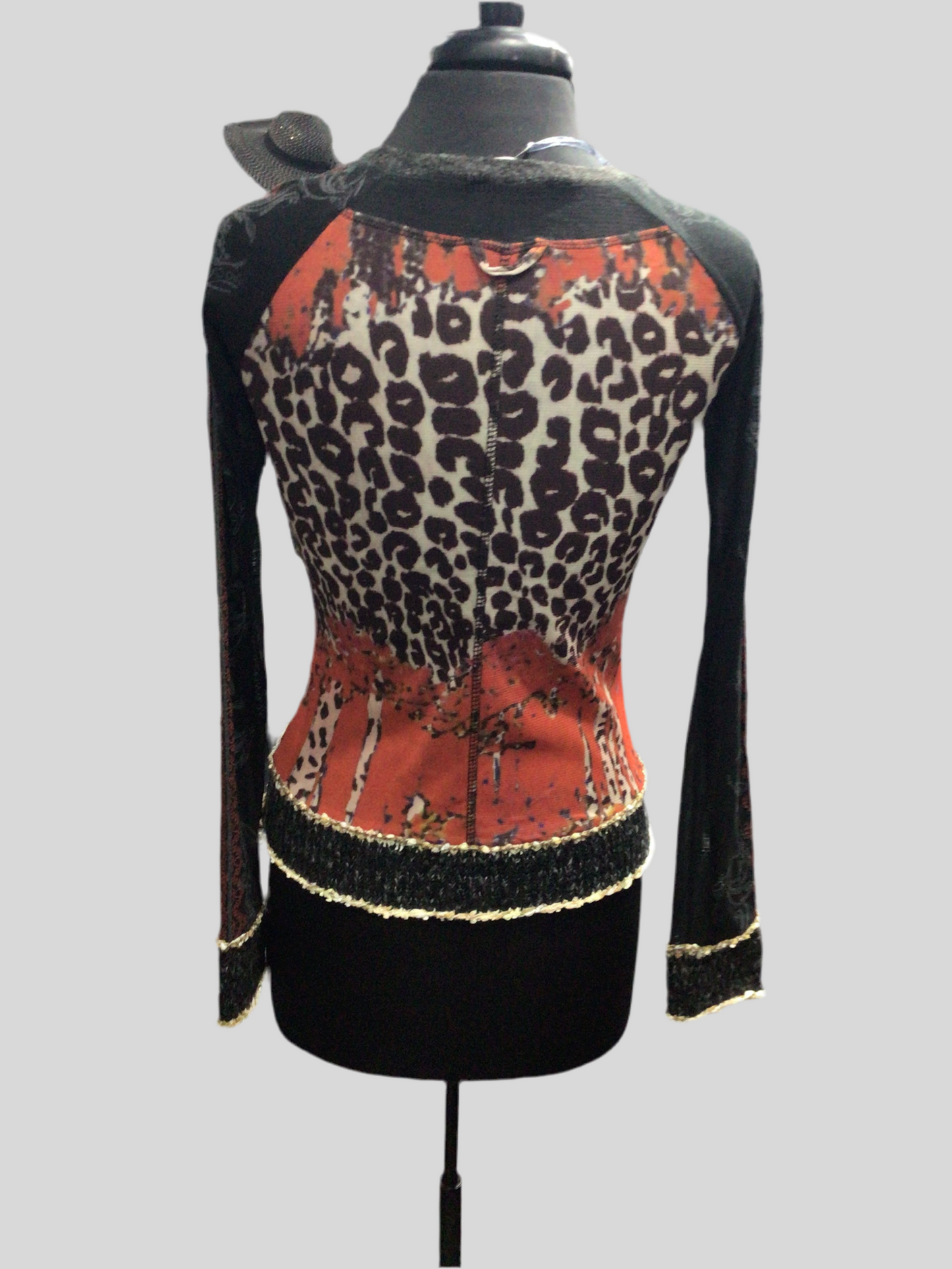 Sheer Net with Sweater and Art Accents Top