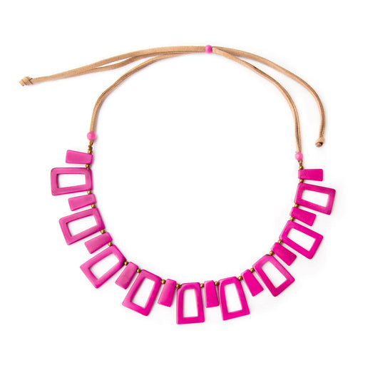 Hand-carved Geometric Design Necklace