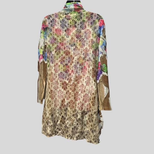 Flower Printed Open Cardigan