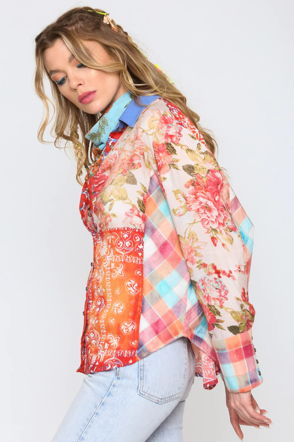 Multiple Print Colorful Shirt