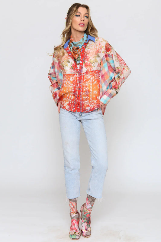 Multiple Print Colorful Shirt