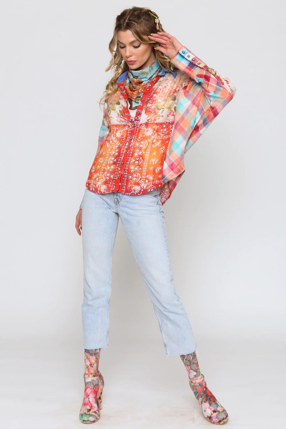Multiple Print Colorful Shirt