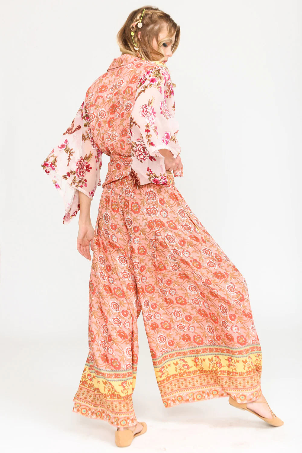 Printed Pants With Roses
