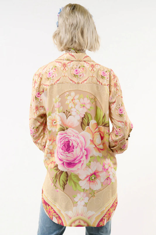 Golden Floral Embellished Shirt