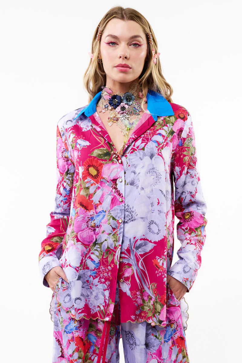 Scalloped Edge Embellished Shirt