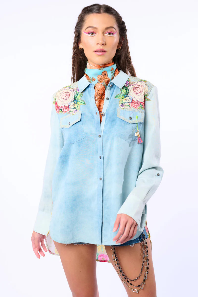 Denim Embellished Shirt