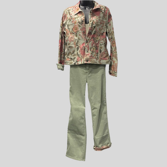 Reversible Jeans In Olive With Wider Leg